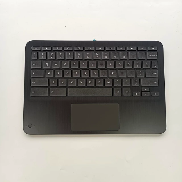 Alt view image 4 of 5 - Lyinsen Replacement for HP Chromebook X360 11MK G3 EE Laptop Upper Case Palmrest Keyboard Touchpad Assembly Part 11.6" M49312-001 Top Cover Black