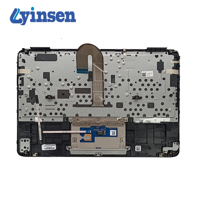 Alt view image 2 of 5 - Lyinsen Replacement for HP Chromebook X360 11MK G3 EE Laptop Upper Case Palmrest Keyboard Touchpad Assembly Part 11.6" M49312-001 Top Cover Black