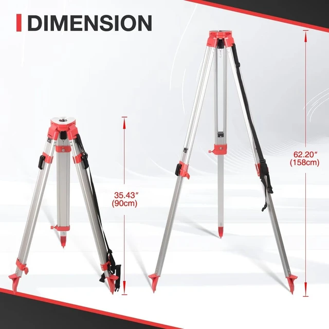 Alt view image 2 of 5 - Lightweight Aluminum Tripod (66" Height)&9-Foot Grade Rod Set