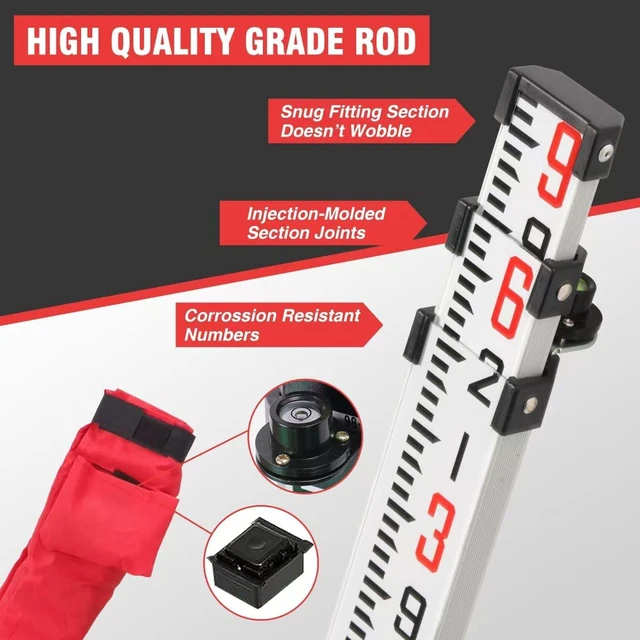 Alt view image 5 of 5 - Lightweight Aluminum Tripod (66" Height)&9-Foot Grade Rod Set