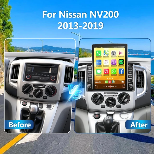 Alt view image 2 of 5 - 4Core 64G Android 14 Car Radio for Nissan NV200 2013-2019 with Wireless CarPlay and Android Auto, 9.7 Inch 2 Din Touchscreen for NV200 Car Stereo Head Unit w/Bluetooth GPS WiFi FM Mirror Link C