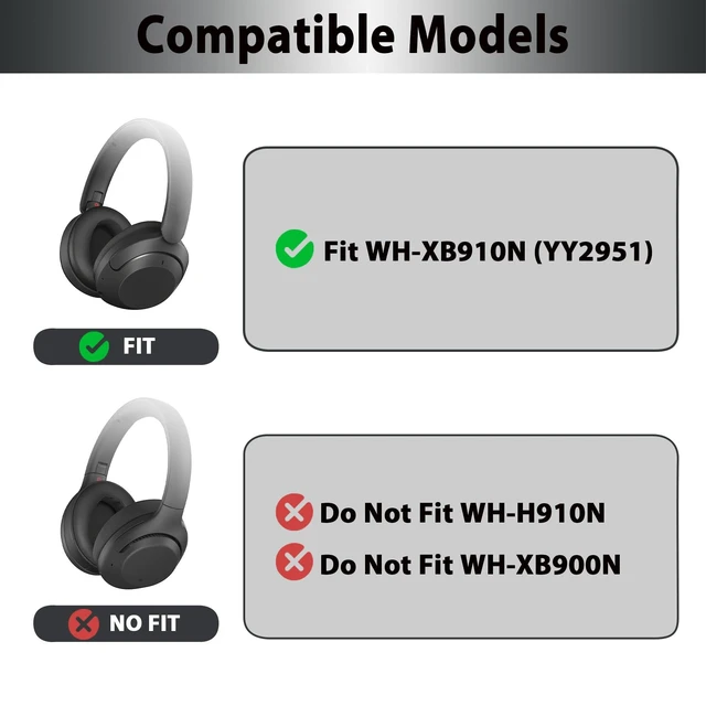 Alt view image 2 of 5 - Adhiper Replacement Ear Pads & Headband Cushion for Sony WH-XB910N (YY2951)