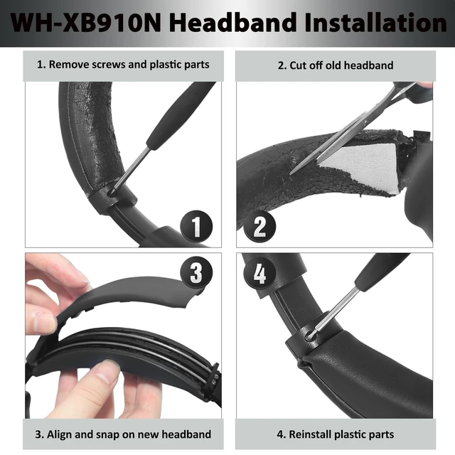 Alt view image 5 of 5 - Adhiper Replacement Ear Pads & Headband Cushion for Sony WH-XB910N (YY2951)