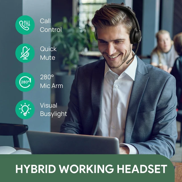 Alt view image 5 of 5 - Yealink WH64 Hybrid DECT Dongle & Bluetooth Wireless Headset for Work