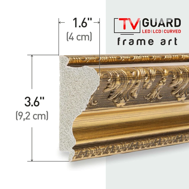 Alt view image 2 of 5 - Tv Guard Frame TV Bezel, Compatible With Samsung The Frame TV, 32 Inch, Antique Gold, Suitable for Wall Mounted Televisions
