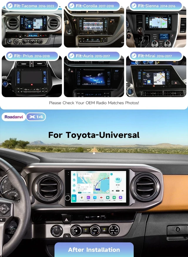 Alt view image 2 of 5 - Roadanvi X14 9" Car Radio for Toyota Tacoma 2016-2022 Corolla 2017 2018