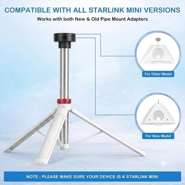 Alt view image 2 of 5 - Portable Starlink Mini Tripod Stand, 0.72 lb Lightweight Ground Mount