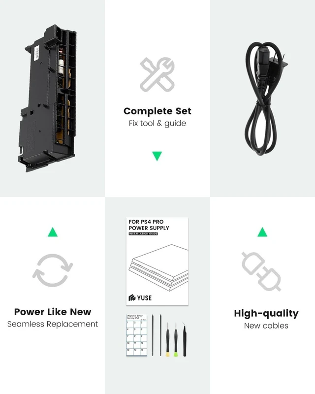 Alt view image 3 of 5 - for PS4 pro Replacement Power Supply with Repair Tools & Installation Guide