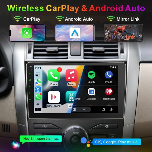 Alt view image 2 of 5 - Car Radio Stereo for Toyota Corolla 2009 2010 2011 2012 2013, 9 Inch Touch Screen Wireless CarPlay Android Auto, GPS AM FM Radio/SWC Bluetooth Linux