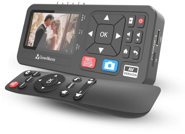 Main image of ClonerAlliance ViewLite AV, Portable Analog to Digital MP4/MP3 Video & Audio Converter with Remote. Capture CVBS/S-Video/RCA/Composite. VHS/Set-top TV Box/Retro Gaming/Hi8 Recorder. No PC Required.