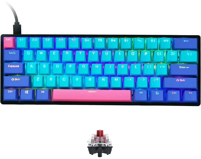 Main image of Fogruaden 60% Mechanical Gaming Keyboard, 61 Keys, RGB Backlit, Compact 60 Percent Wired Keyboard for Win/Mac PC Gamer, Easy to Carry on Trip (GK61-Joker-Red)