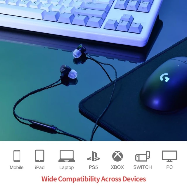 Alt view image 4 of 5 - AZLA AIM8 Gaming Earbuds with Mic, FPS Gaming IEMs for PC, PS5 & USB-C