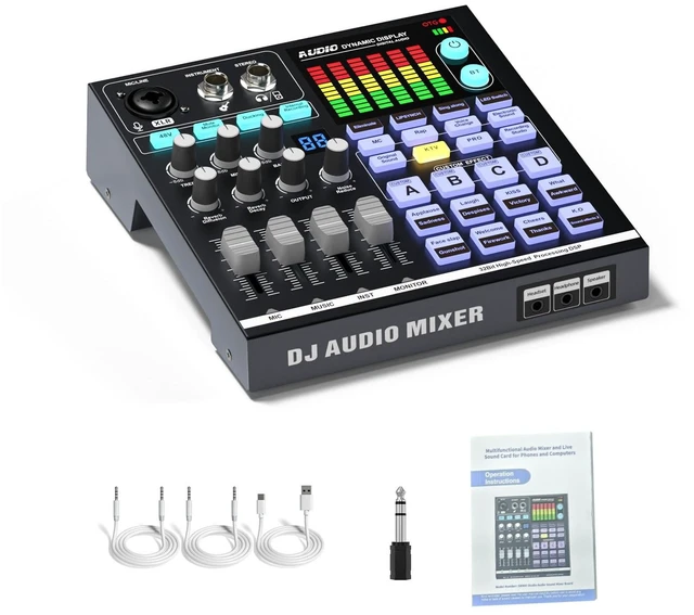Main image of Btuty 48V Podcast Sound Board BT DJ Mixer Audio Mixer for Live Streaming