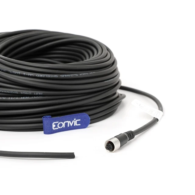 Alt view image 3 of 5 - Eonvic Industrial M12 5 Pin Female Aviation Sensor Connector Electrical PVC Cable 50M