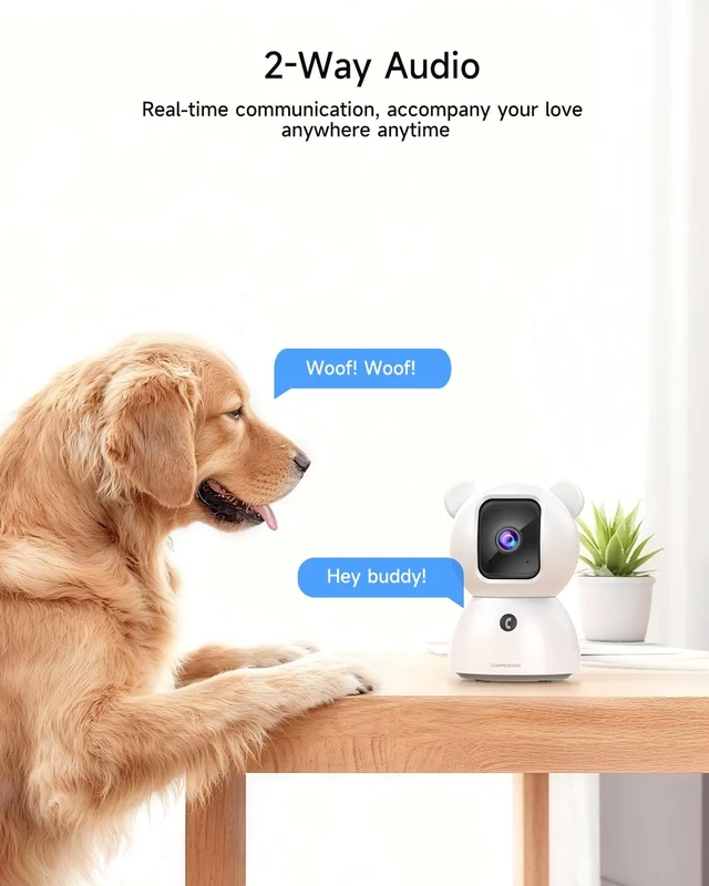 Alt view image 4 of 5 - 4 Pack 2.5K Cameras for Home Security, Non-Subscription AI Human/Pet/Crying Detection, 4MP Dog/Cat/Pet Camera Indoor with Phone App, Pan Tilt 2.4G WiFi Indoor Cameras, IR Night Vision, 2-Way Audio