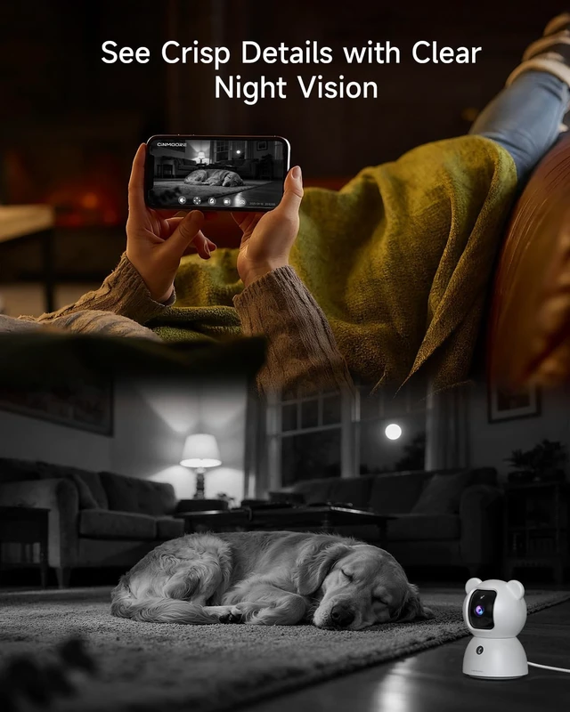 Alt view image 5 of 5 - 4 Pack 2.5K Cameras for Home Security, Non-Subscription AI Human/Pet/Crying Detection, 4MP Dog/Cat/Pet Camera Indoor with Phone App, Pan Tilt 2.4G WiFi Indoor Cameras, IR Night Vision, 2-Way Audio