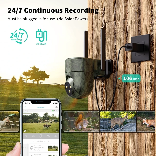 Alt view image 3 of 5 - LIWAN Wired 4G LTE Cellular Security Camera, No WiFi Needed, 32GB, Green