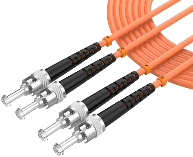 Main image of lidkew Fiber Optic Cable Duplex ST to ST OM1 62.5/125m Multimode Fiber Patch Cable 25M/82FT ST/UPC to ST/UPC Fiber Optical Jumper Cord LSZH Orange Jacket