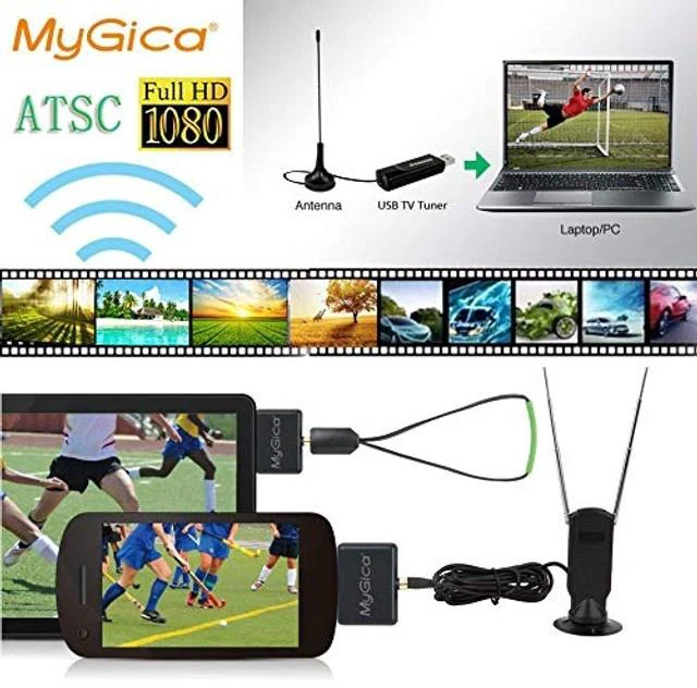 Alt view image 2 of 5 - MyGica USB TV Tuner PT682C for Watching ATSC Digital TV Anywhere You go with Type-C Connector on Android Mobile or Pad (USB Type-C)