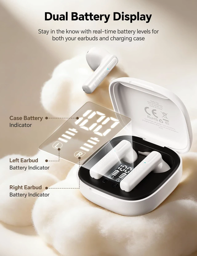 Alt view image 2 of 5 - dbsono True Wireless Earbuds Bluetooth Headphones: Ultra-Lightweight White