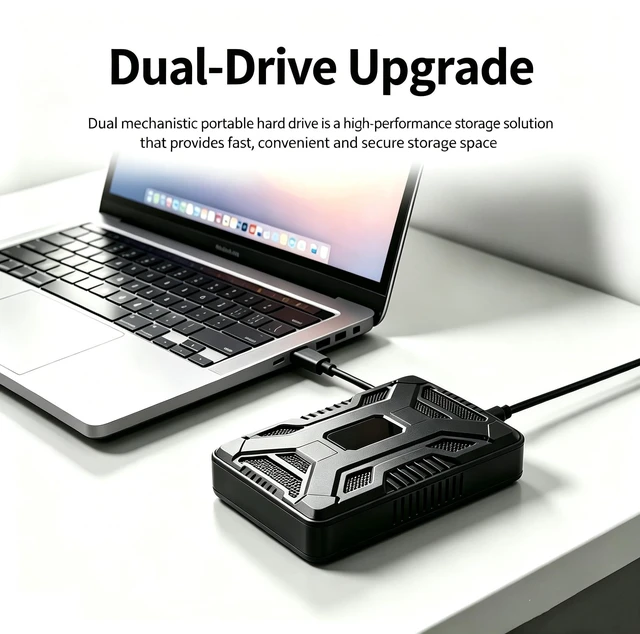 Alt view image 3 of 5 - HWAYO 1TB Portable External Hard Drive USB 3.1 Type-C Dual Drive HDD