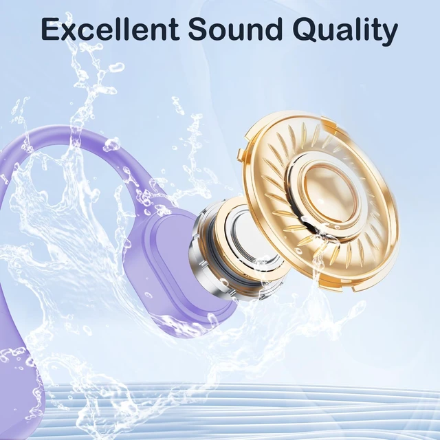 Alt view image 4 of 5 - RELAXYO Bone Conduction Swimming Headphones, IP68 Waterproof Swimming Headphones, Open Ear Headphones with 32GB MP3, Bluetooth 5.4 Underwater Earbuds for Marathon Swimming Running