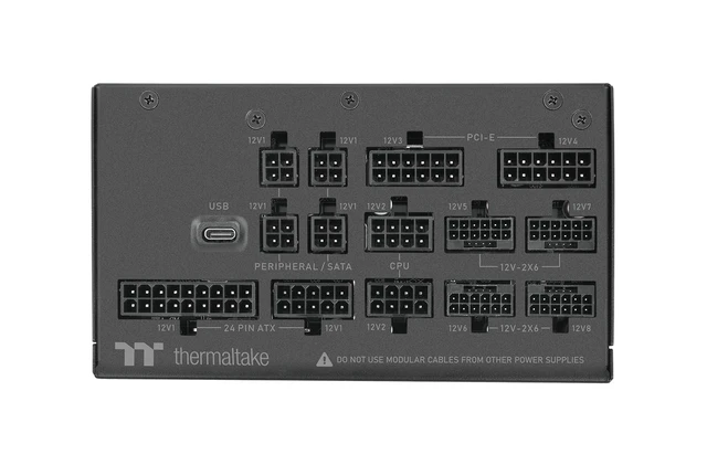 Alt view image 2 of 5 - Thermaltake Toughpower i1650W; ATX 3.1; 4X Native PCIe 5.1 12V-2x6; Dual-Color H++ Connectors; 100% Japanese Capacitors; Multi/Single Rail Switching; Digital; 80 Plus Titanium; PS-TPI-1650FN