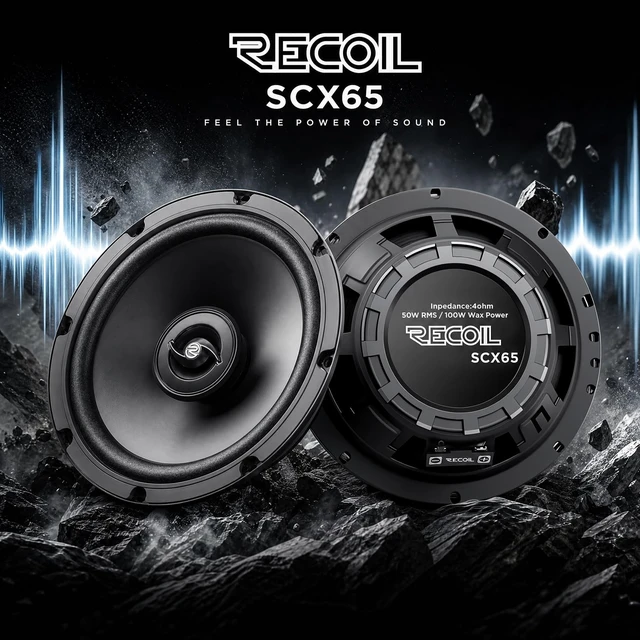 Alt view image 2 of 5 - RECOIL SCX65 6.5 Inch Car Audio Coaxial Speaker System Bass Crystal Highs