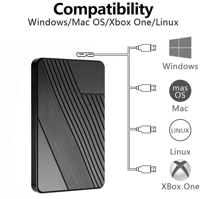 Alt view image 2 of 5 - HWAYO 320GB Ultra Slim Portable External Hard Drive USB 3.0-HDD