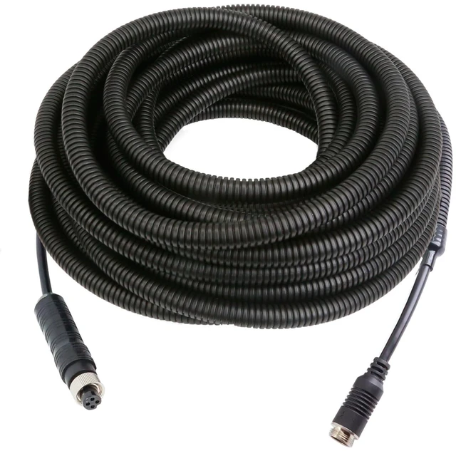 Main image of STONVUE 4 Pin Backup Camera Cable with Corrugated Tube Cover (33FT/10M)