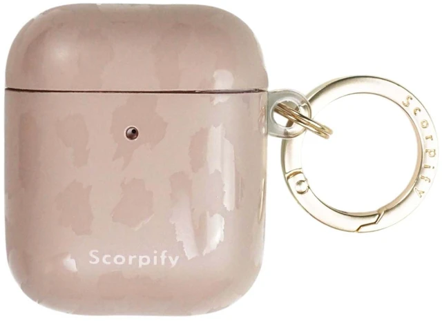 Main image of SCORPIFY for AirPods Case 1 & 2 (1st & 2nd Generation, 2016/2019) with Keychain, Compatible with Apple AirPod 1 & 2, Cute Protective Hard Shell Cover, Earbuds Case for Women - Nude Leopard