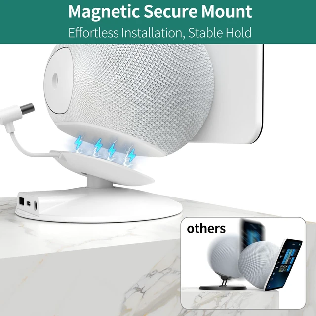 Alt view image 4 of 5 - HomeMount Show 11 Stand, Magnetic Adjustable Charging Stand with USB-C & USB-A Ports, 270 Swivel Base, Fits Show 11 and 2025 Show 8, for Phones & Earbuds (Charging-White)