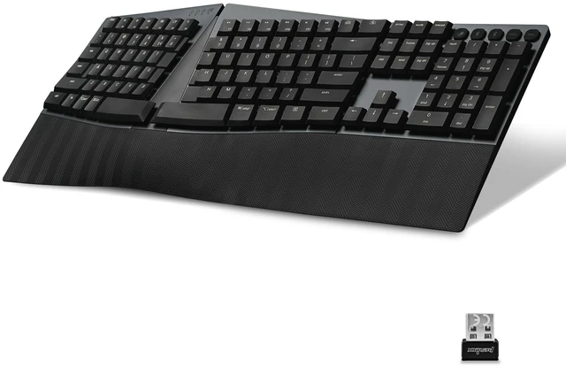 Main image of Perixx PERIBOARD-735BR Wireless Ergonomic Mechanical Keyboard - Low-Profile Brown Tactile Switches - Multi-Device Connection - Compatible with Windows and Mac OS X - US English