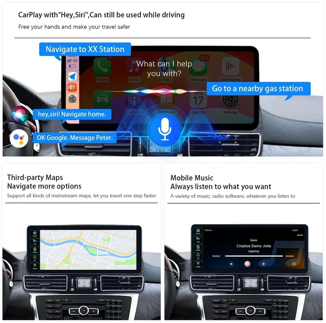 Alt view image 5 of 5 - Ultra Narrow 12.3 Inch Car Stereo for Mercedes-Benz GLE GLS Carplay Android Auto Radio Multimedia Player Upgrade Touch Screen 2016-2019(Linux GLE GLS System)