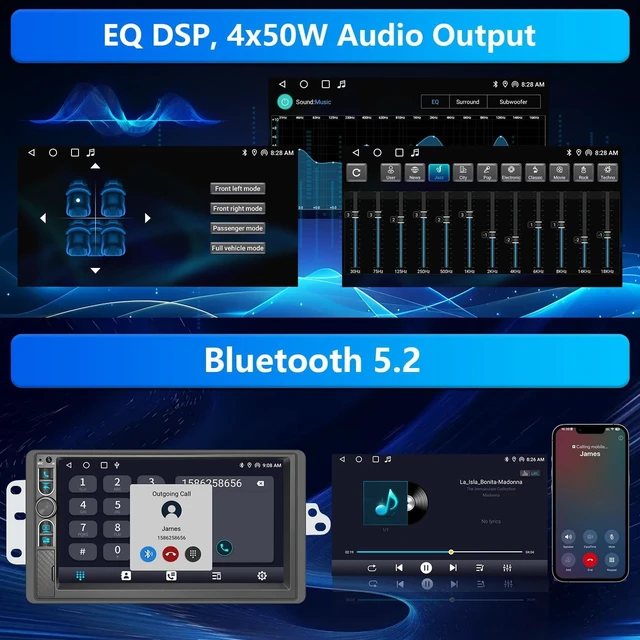 Alt view image 5 of 5 - Plug&Play Car Stereo for Chevrolet Silverado 1500/2500/3500 Suburban Tahoe 2003-2006 /Sierra Impala Yukon Avalanche 2003-2006,7" IPS Touchscreen with CarplayAndroid Auto 30-EQ/Subwoofer Output