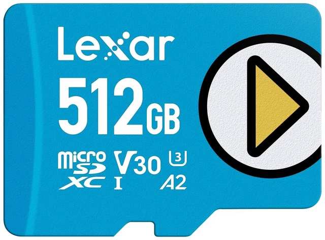 Main image of Lexar 512GB Play Blue Micro SD Card, 160MB/s Read, 4K, V30, UHS-I, A2