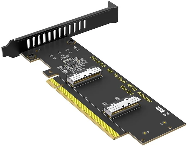 Main image of Sintech PCIe 5.0 16x to Dual MCIO SFF-1016,PCI-e Bifurcation x16 to x8x8 Split MCIO 8X Adapter Card