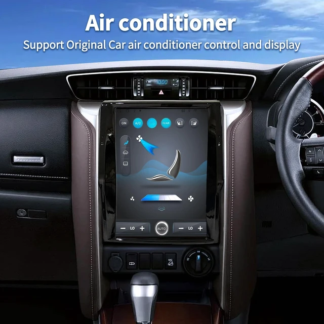 Alt view image 3 of 5 - 12.1'' Central Multimidia Compatible with Tesla Toyota Fortuner Hilux Sw4 Revo 2010 2011 2012 2013 2014 2015 Screen Android Player Accessories RAM 8G ROM 128G(auto airconditioner only)