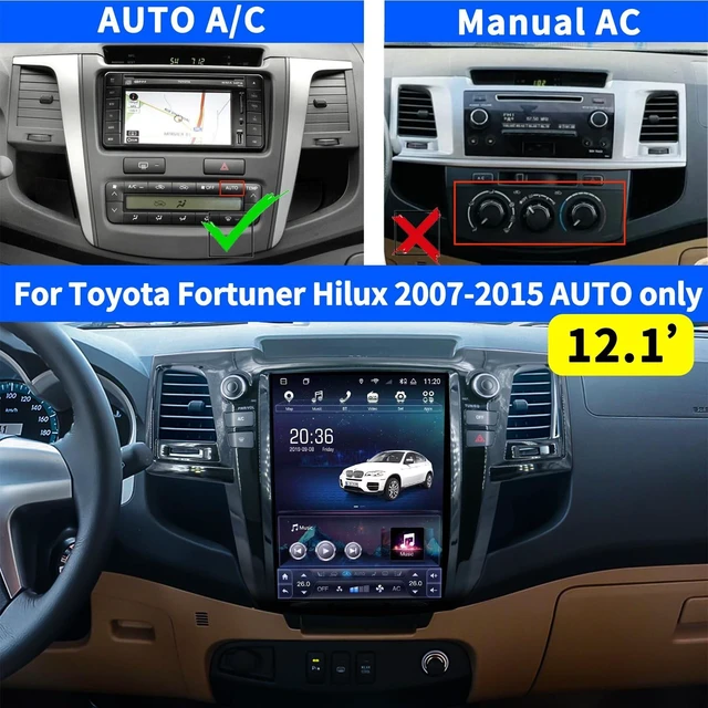 Alt view image 2 of 5 - 12.1'' Central Multimidia Compatible with Tesla Toyota Fortuner Hilux Sw4 Revo 2010 2011 2012 2013 2014 2015 Screen Android Player Accessories RAM 8G ROM 128G(auto airconditioner only)