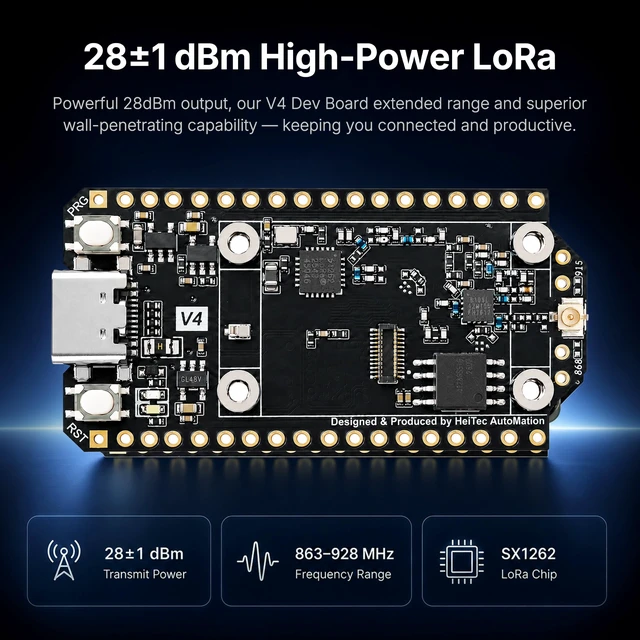 Alt view image 3 of 5 - Heltec V4-R8 Meshtastic LoRa Dev Board, ESP32-S3R8 8MB PSRAM 16MB Flash