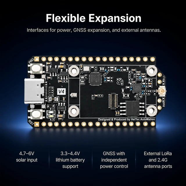 Alt view image 5 of 5 - Heltec V4-R8 Meshtastic LoRa Dev Board, ESP32-S3R8 8MB PSRAM 16MB Flash