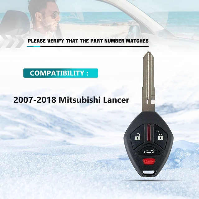Alt view image 2 of 5 - RemoteMatch 4-BTN Car Entry Remote Transponder Ignition Key Fob Control Replacement Fit for 2008 2009 2010 2012 2013 2014 2015 2016 2017 Mitsubishi Lancer OUCG8D-625M-A (2 Pack)