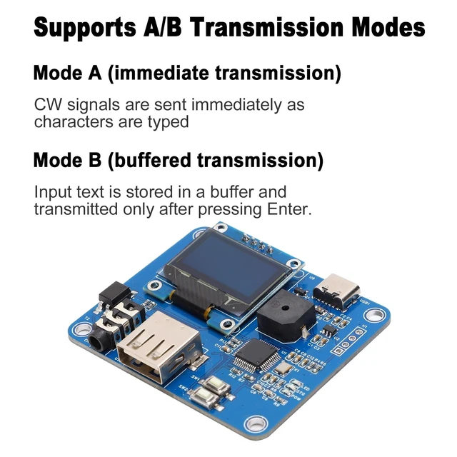 Alt view image 4 of 5 - Daconovo CW Keyer with OLED Display and USB Interface for Morse Training