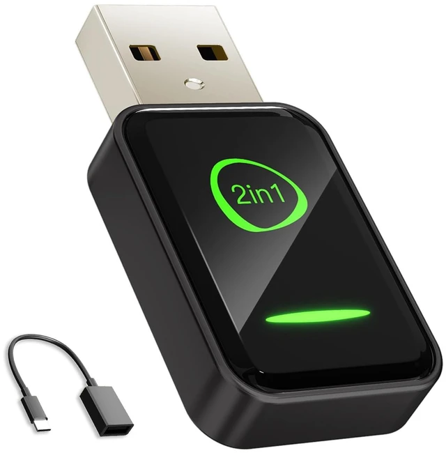 Main image of Ginlvnda Mini 2-in-1 Wireless Apple CarPlay Android Auto Adapter USB A/C