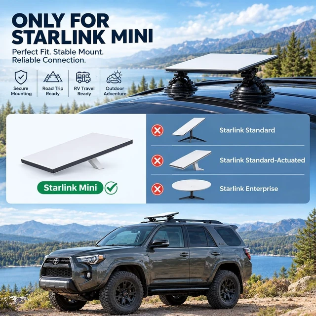 Alt view image 2 of 5 - Starlink Mini Suction Cup Mount Starlink Mini Car Mount for Car Windows & Sunroofs, Compatible with Starlink Mini Accessories, Stable Signal for RV, Boat & Travel, 1 Pack