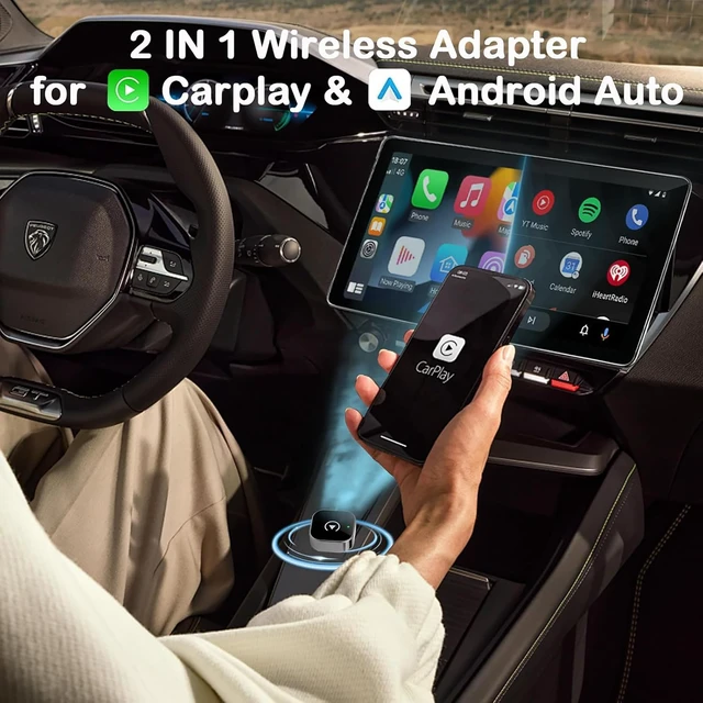 Alt view image 3 of 5 - Wireless Carplay Adapter & Android Auto 2025 Upgrade Wired CarPlay to Wireless,2-in-1 Mini USB Design with Fast Stable Connection Car Play for Apple iOS 10+, Android 11+ Version