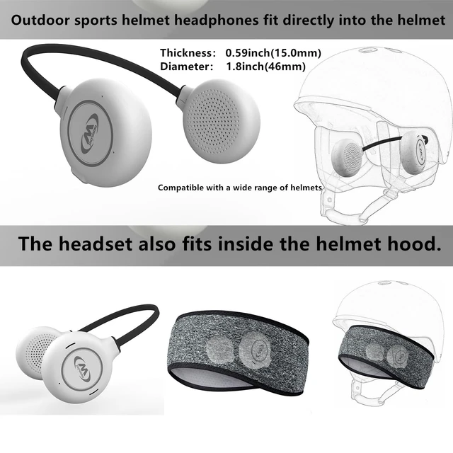 Alt view image 4 of 5 - M Jiuyunmu ski Helmet Headphones,True Wireless Bluetooth Helmet Speakers for Skiing, Snowboarding Mountain Biking