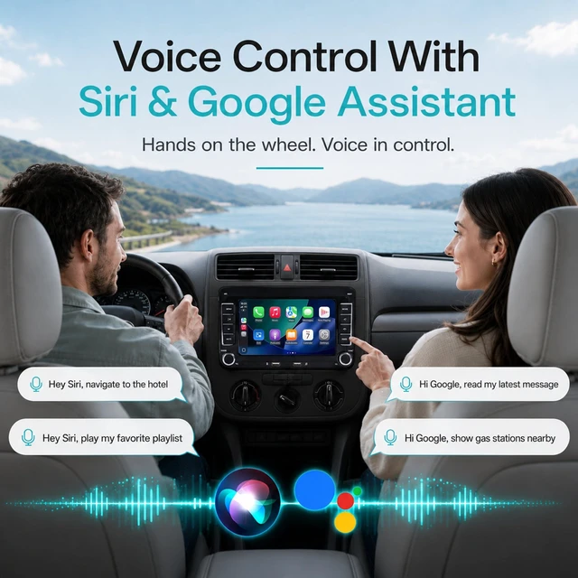 Alt view image 5 of 5 - Orelvixo Car Stereo Carplay Android Auto for Volkswagen VW Tiguan Jetta Beetle Passat Golf Mk5 Mk6 T5 EOS Polo, Car Radio Head Unit with Bluetooth Mirror SWC 7'' Touchscreen Rear Camera
