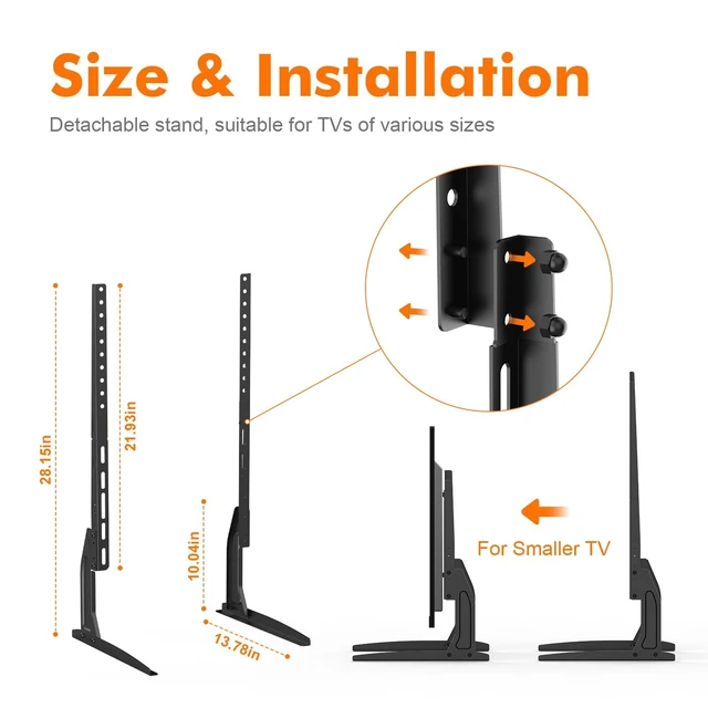 Alt view image 4 of 5 - GRIFEMA Universal TV Stand for 20-80 in, Height Adjustable, Easy Install