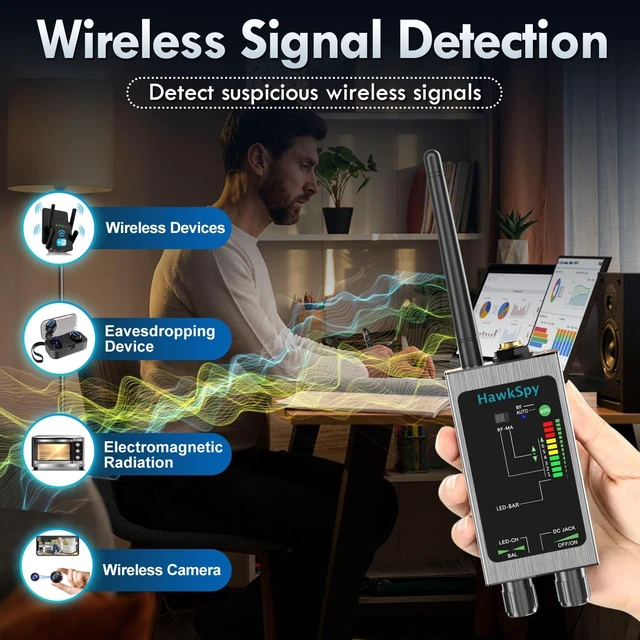 Alt view image 4 of 5 - Hawkspy M8000 Hidden Camera Detectors, Bug Detector & Magnetic Tracker Detector Privacy Protection for Travel, Business, Hotels & Meetings Auto Detection, Portable Spy Camera Finder(Silver)